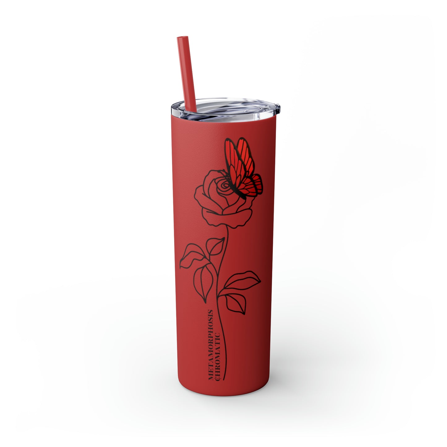 METAMORPHOSIS ROSE - Skinny Tumbler with Straw, 20oz