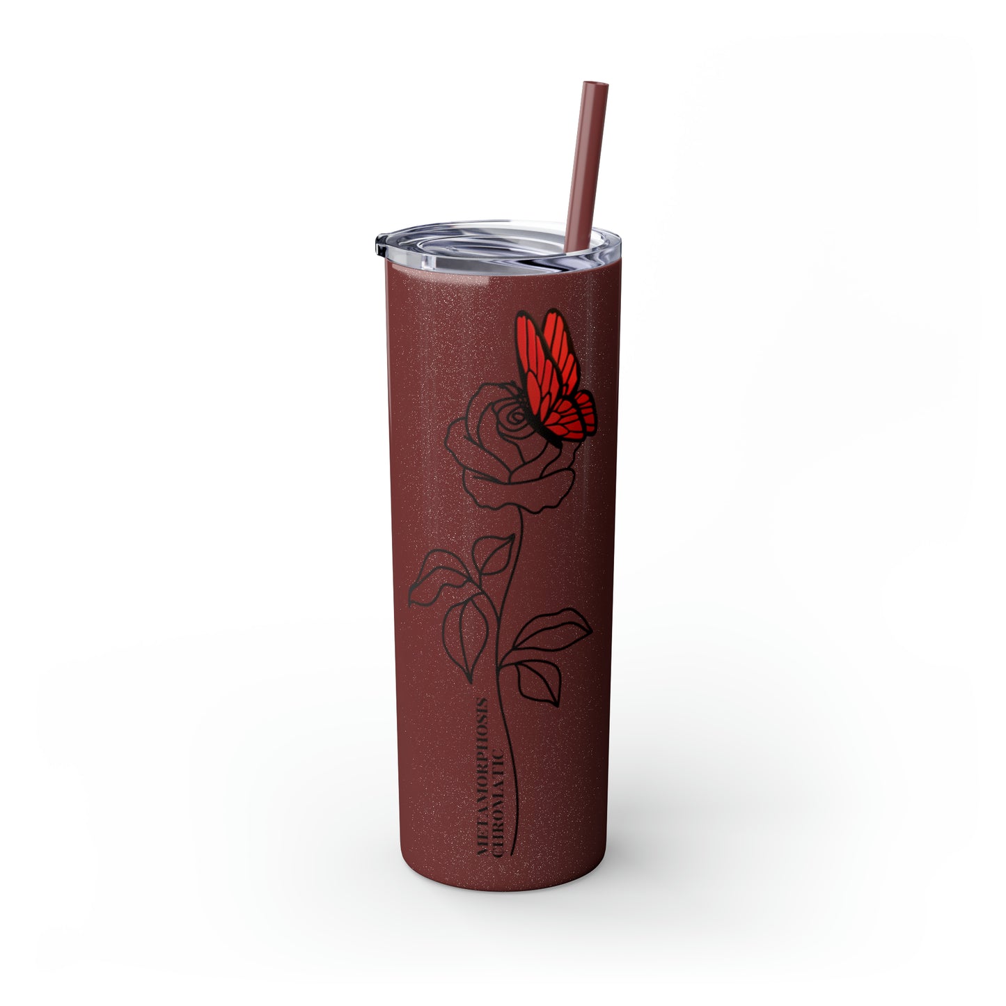 METAMORPHOSIS ROSE - Skinny Tumbler with Straw, 20oz