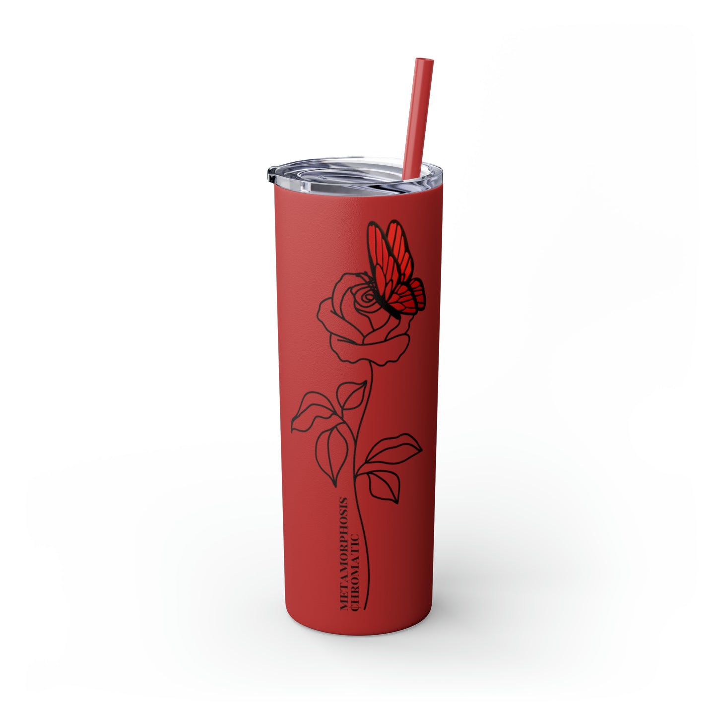 METAMORPHOSIS ROSE - Skinny Tumbler with Straw, 20oz