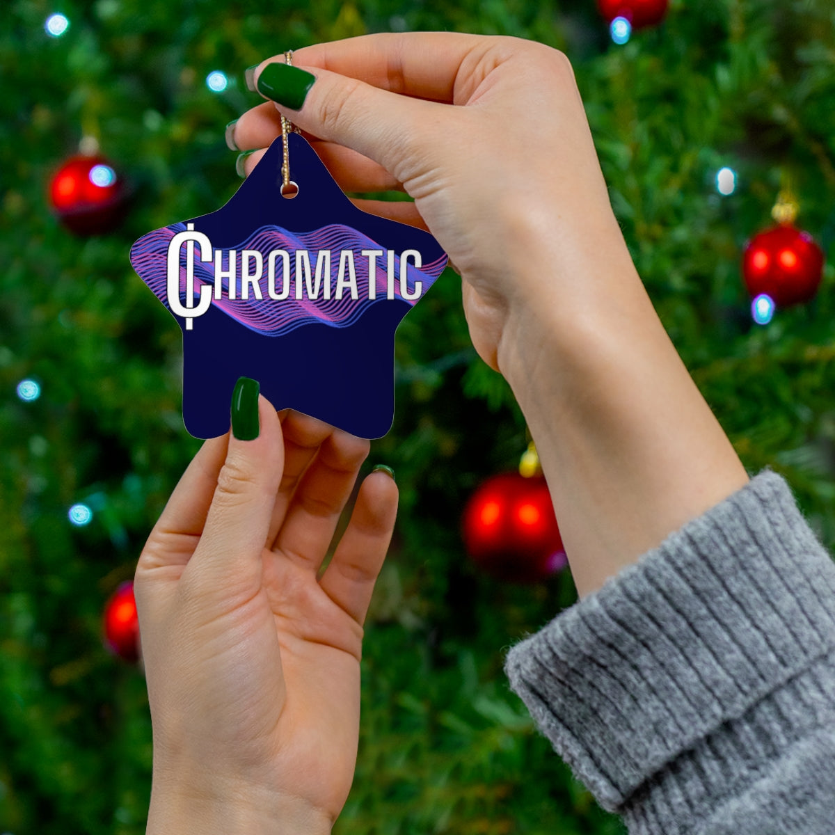 Chromatic Logo - Ceramic Ornament, 4 Shapes