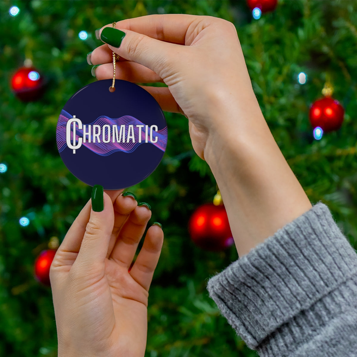 Chromatic Logo - Ceramic Ornament, 4 Shapes